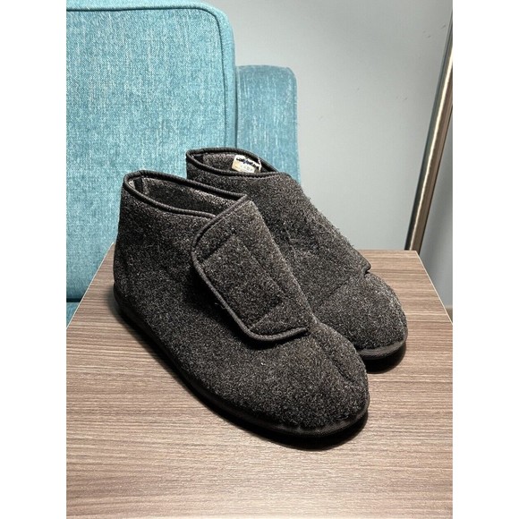 Cosyfeet Robbie Mens Slippers Gray Black Size 11 - Picture 1 of 14